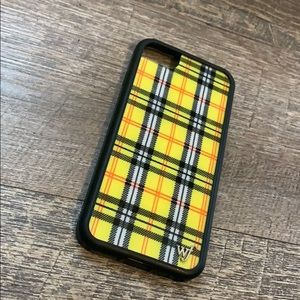 Wildflower iPhone 6/7/8 case in Yellow Plaid
